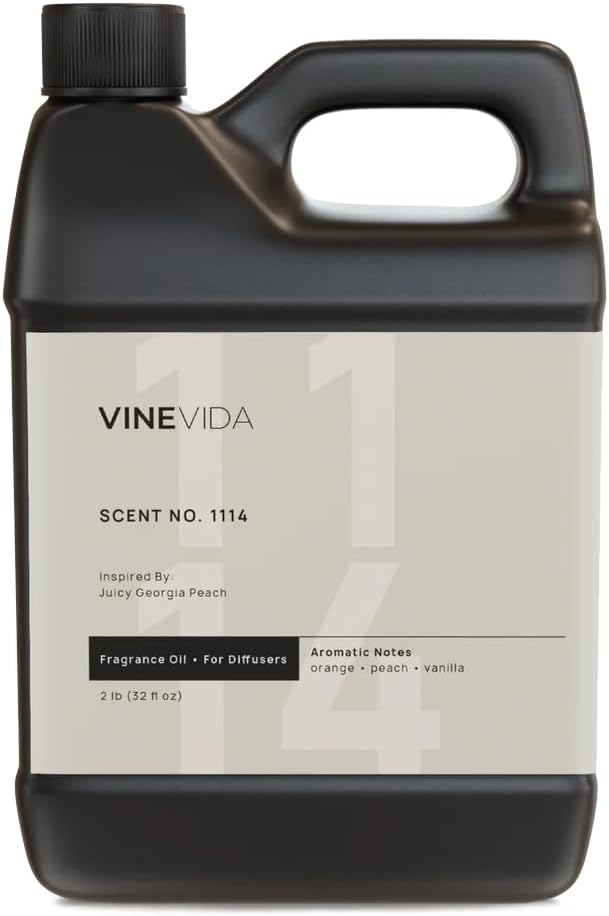 VINEVIDA [32 Fl Oz] Scent NO. 1114 Fragrance Oil for Cold Air Diffusers, Aromatic Notes of Peach, Orange Blossom, Honeysuckle & Vanilla Essential Oils for Diffuser Oil Refill & Air Freshener Spray