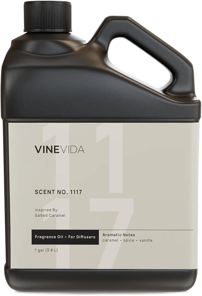 VINEVIDA [128 Fl Oz] Scent NO. 1117 Fragrance Oil for Cold Air Diffusers, Aromatic Notes of Caramel Spice, Salt & Vanilla Essential Oils for Diffuser Oil Refill & Air Freshener Spray