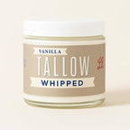Whipped Tallow 9oz - All Natural Face Cream + Whole Body Moisturizer for Dry Skin - Made With Scented Oil Blend - No Preservatives, Parabens or Seed Oils - USA Made (Vanilla)