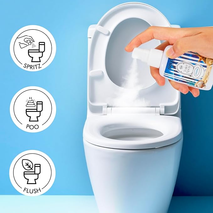 Toilet Spray, Ocean Scent, Eliminates Bathroom & Toilet Odors, Travel Size Air Freshener Spray, 2 Fl.Oz(2 Pack)