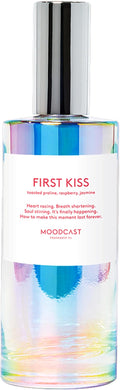 Moodcast First Kiss Luxury Room and Linen Spray – Air Freshener & Room Spray for Bedding Fabric & Home – Jasmine, Raspberry & Toasted Praline, Clean Fragrance, Paraben Free, Sulfate Free – 3.4oz