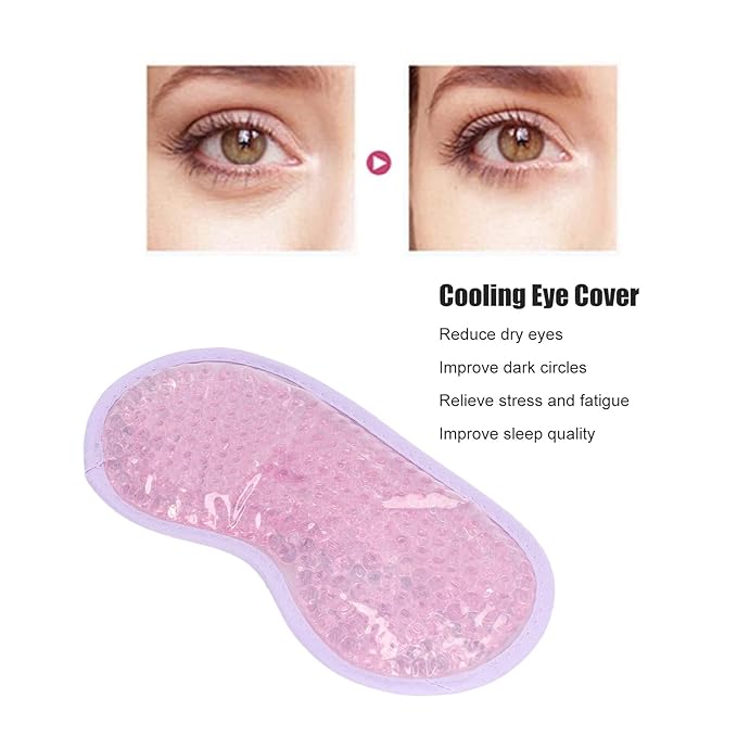TOPINCN Cooling Eye Mask, Gel Eye Cover Reusable Cold Compress Ice Pack Sleeping Eye Cooling Pads for After Eyelid Surgery (Light Purple)