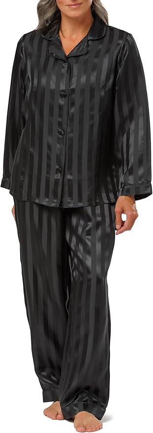 Fishers Finery Women's 100% Mulberry Silk Long Pajama Set with Gift Box