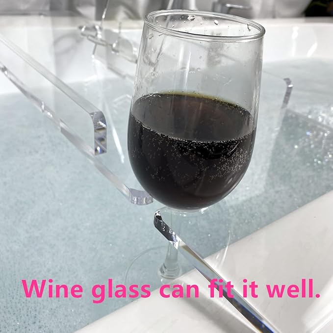 Zinginglife Luxury Clear Acrylic Bathtub Tray Caddy,Bath Tub Tray with Waterproof Design, Bath tub Caddy Table Tray for Laxury Bathroom Accessory House Warme Gifts,32",No Installation Required