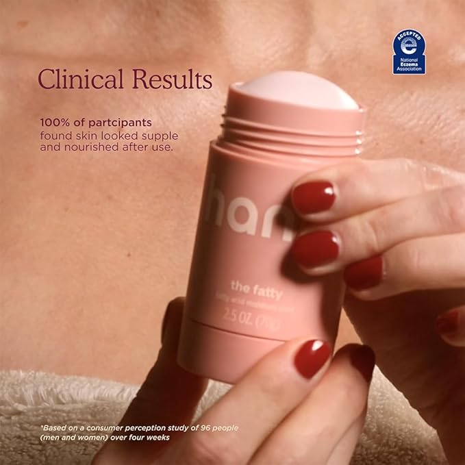 HANNI Fatty Body Moisturizer Stick with Fatty Acids, Travel Size Friendly Solid Lotion for Plumping and Hydration, Fragrance-Free and Safe for Sensitive Skin, 2.5 oz (Pack of 2)