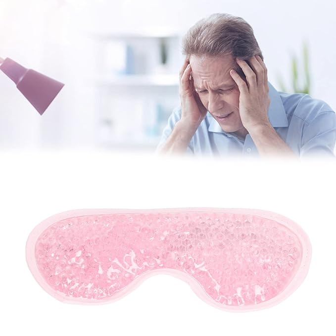 TOPINCN Cooling Eye Mask, Gel Eye Cover Reusable Cold Compress Ice Pack Sleeping Eye Cooling Pads for After Eyelid Surgery (Pink)