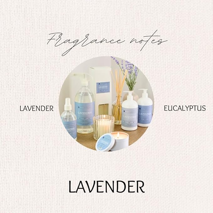 Hillhouse Naturals Lavender Room Spray 12 fl. oz. - Soothing Lavender & Eucalyptus Essential Oils - Relaxing Aromatherapy Mist for Home to Freshen Rooms. Made in the USA