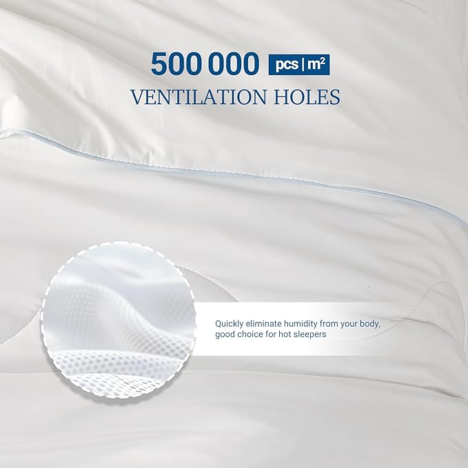 Hotel Grand Cooling Comforter for Hot Sleepers, Cooling Blankets King Size, Q-Max>0.4, Breathable and Soft, Lightweight Blankets for Summer (White, 106"x90", Packed with Cooling Pillowcase)