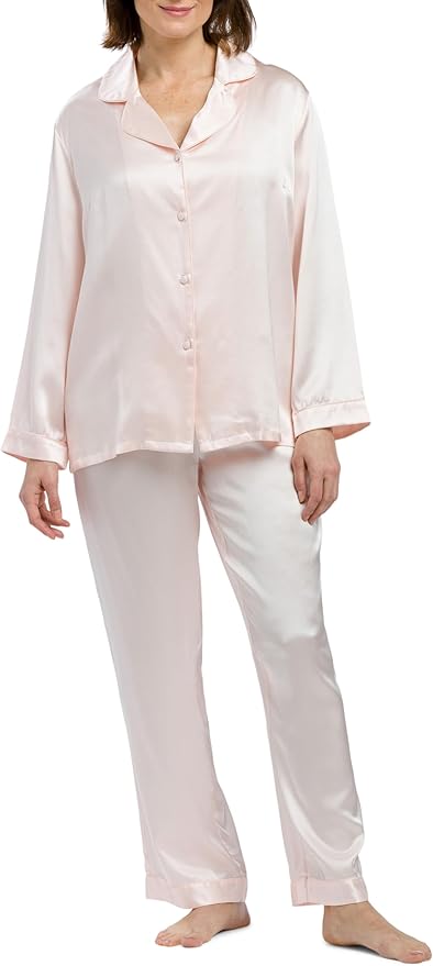 Fishers Finery Women's 100% Mulberry Silk Long Pajama Set with Gift Box