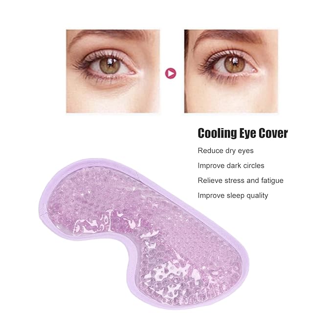 TOPINCN Cooling Eye Mask, Gel Eye Cover Reusable Cold Compress Ice Pack Sleeping Eye Cooling Pads for After Eyelid Surgery (Dark Purple)