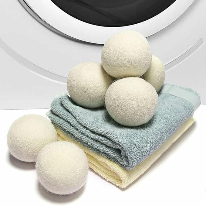 6-Pack Wool Dryer Balls XL Organic Wool Natural Laundry Fabric Softener Antistatic