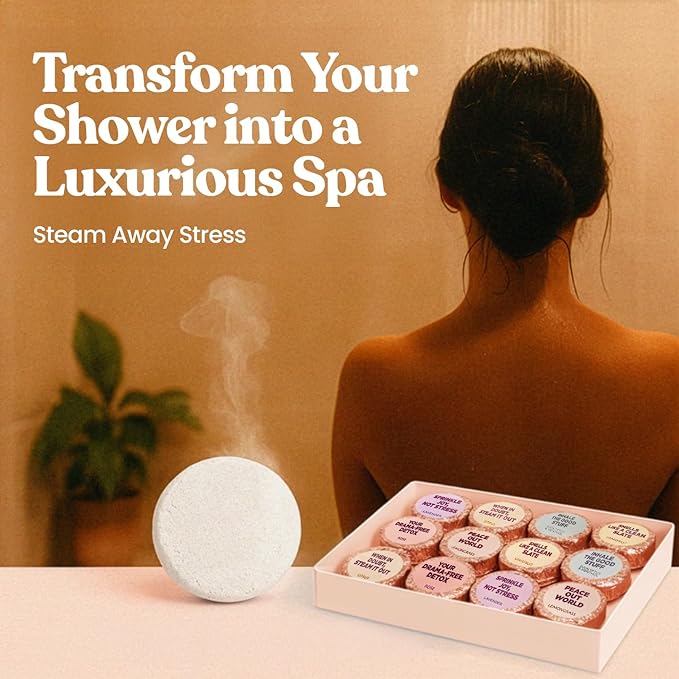 MESMOS 12 Assorted Shower Steamers Aromatherapy, Stress Relief Relaxation Spa Gifts for Women, Christmas Stocking Stuffers for Her, Shower Accessories, Spa Day Essentials, Wellness Self Care Cozy Gift