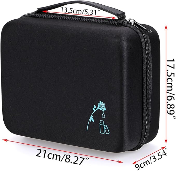Hipiwe Hard Shell Essential Oil Carrying Case 30 Bottles EVA Essential Oils Storage Bag - Perfect for Essential Oils Bottle with Foam Insert (Black - New)