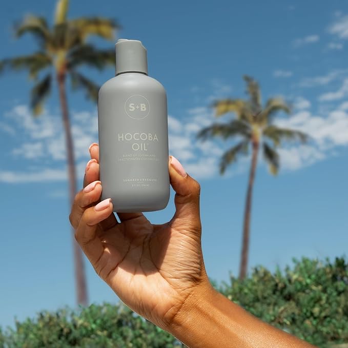 SUGARED + BRONZED Hocoba Oil, Hydrating Daily Body Oil With Jojoba Oil and Coconut Oil, Lightweight, Non Greasy Formula, Two-Ingredient Clean Skin Care, Suitable for All Skin Types, Vegan, 8 Fl Oz
