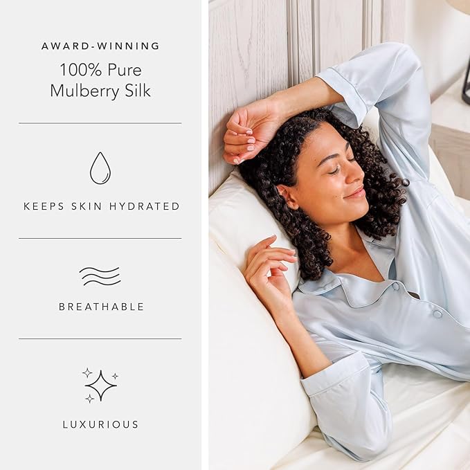 Fishers Finery Women's 100% Mulberry Silk Long Pajama Set with Gift Box