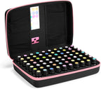 Essential Oils Storage – FITNATE Essential Oils Case for 5ml 10ml 15ml Essential Oils, Essential Oil Travel Case with Essential Oils Labels& Bottle Opener (70 bottles, Pink)