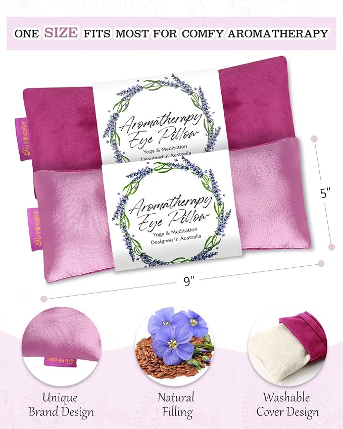 Weighted Eye Mask for Sleep, Yoga, Meditation, Lavender Eye Pillow Heated for Headache, Sinus, Dry Eyes Relief, Moist Heat Mask Purple Relaxation Gifts for Women (Purplex2)