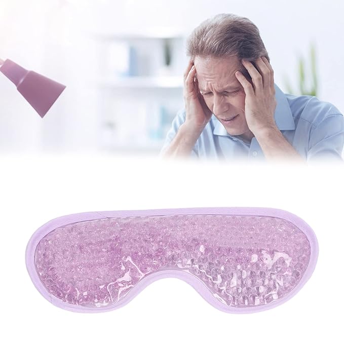 TOPINCN Cooling Eye Mask, Gel Eye Cover Reusable Cold Compress Ice Pack Sleeping Eye Cooling Pads for After Eyelid Surgery (Dark Purple)