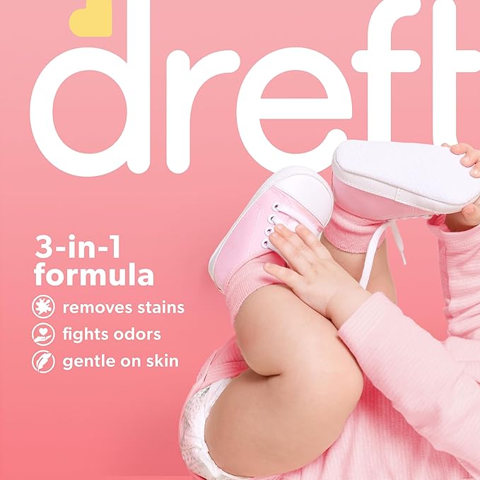 Dreft Stage 1 Newborn Baby Liquid Laundry Detergent, Gentle on Sensitive Skin, HE Compatible, 114 loads