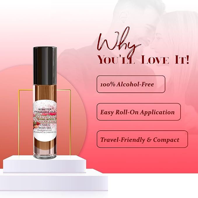 MOBETTER FRAGRANCE OILS Powdered Strawberries Fragrance Body Oil for Unisex