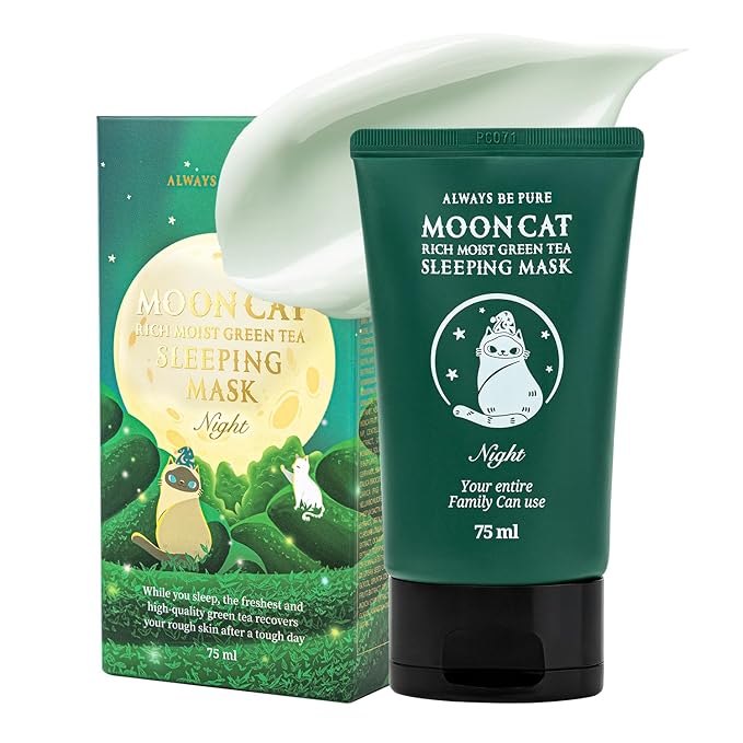 Green Tea Sleeping Mask 75ml – Rich Moisture Night Mask, Hypoallergenic, Calms Redness, Deep Hydration for Sensitive Skin, Non-Sticky Korean Skincare