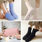 ICEIVY Thermal Slipper Socks, Thick Grip Hospital Plush Slipper Grip Socks Women Winter Soft Warm Cozy Socks 4 Pairs