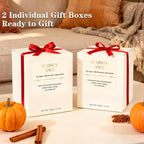 Fall Candle Gift Set –2 Pack Wood Wick Pumpkin Spice Scented Candles,22.6 oz Natural Soy Wax Candles with Gift Box,Long Lasting Autumn Candles for Home Decor,Thanksgiving & Halloween Gifts for Women