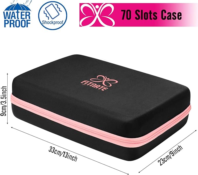 Essential Oils Storage – FITNATE Essential Oils Case for 5ml 10ml 15ml Essential Oils, Essential Oil Travel Case with Essential Oils Labels& Bottle Opener (70 bottles, Pink)