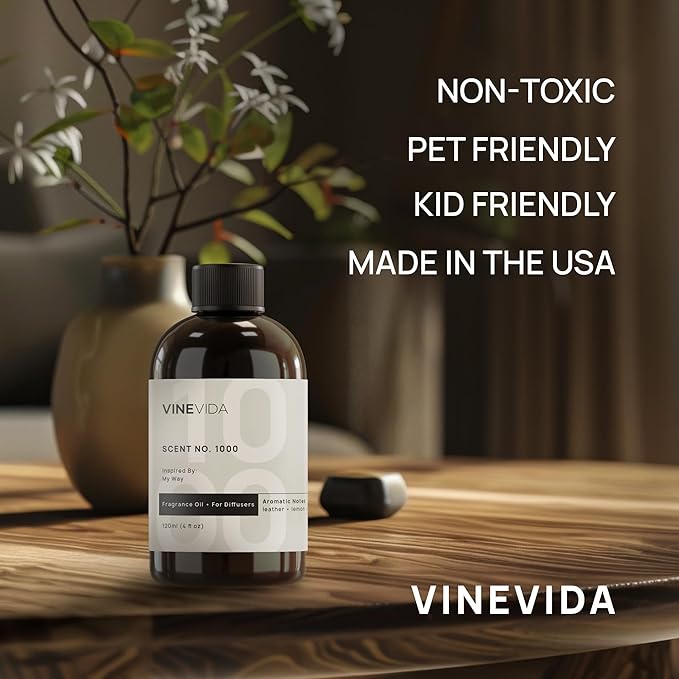 VINEVIDA [128 Fl Oz] Scent NO. 3200 Fragrance Oil for Cold Air Diffusers, Aromatic Notes of Lavender, Bergamot, Mint & Cinnamon Essential Oils for Diffuser Oil Refill & Air Freshener Spray