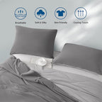 Hotel Grand Cooling Comforter for Hot Sleepers, Cooling Blankets King Size, Q-Max>0.4, Breathable and Soft, Lightweight Blankets for Summer (Grey, 106"x90", Packed with Cooling Pillowcase)
