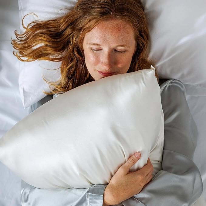 Fishers Finery 19mm 100% Pure Mulberry Silk Pillowcase, Quality Tested (Navy, Q)