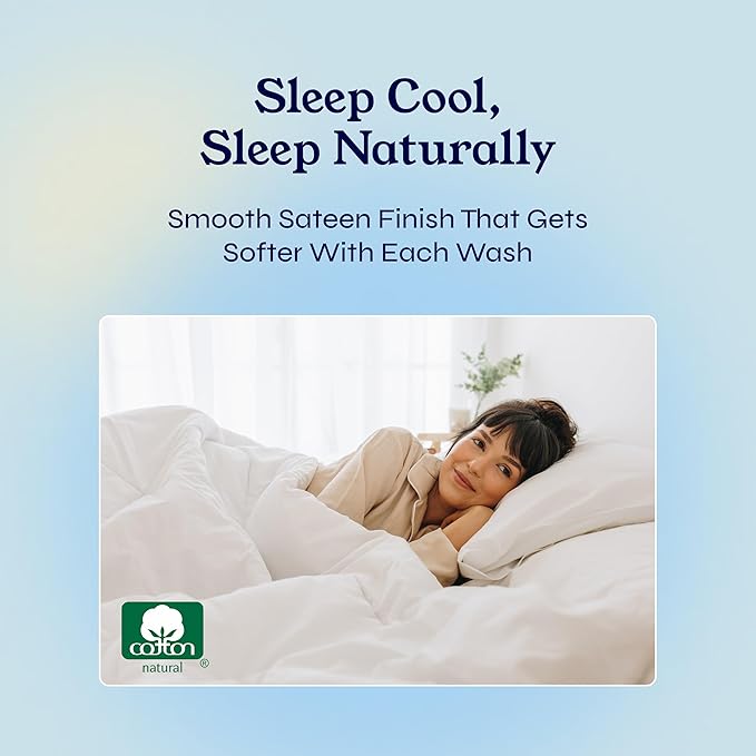 California Design Den Striped Twin XL Sheets Set - Soft 400 Thread Count Sateen, Natural 100% Cotton Sheets with Deep Pockets, and Durable Bedding Set - Striped White