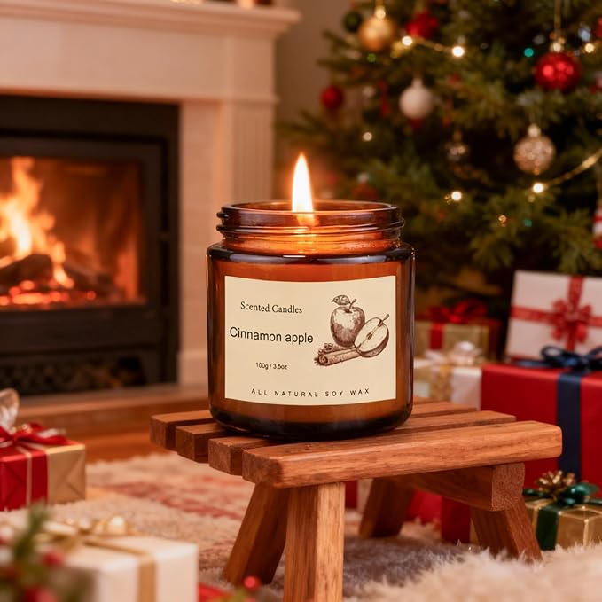 6 Pack Winter Candles for Home Scented,Long Lasting Soy Candles for Home,Holiday Scented Candle Gift Set with Cinnamon Apple,Pumpkin Chai&Vanilla,Natural Aromatherapy Candles,Christmas Gifts for Women