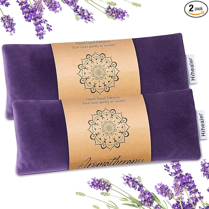 Weighted Eye Mask for Sleep, Yoga, Meditation, Lavender Eye Pillow Heated for Headache, Sinus, Dry Eyes Relief, Moist Heat Mask Purple Relaxation Gifts for Women (Purple)