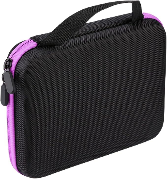 63 Slots Essential Oil Carrying Case, 1-3ml vial portable Essential Oil Storage Bag Case Box, Hard EVA Shell Impact and Leak Proof Large Capacity Organizer with Carrying Handle (Purple)