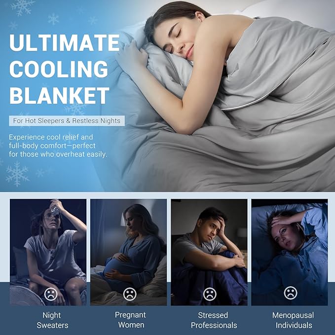 Elegear Cooling Comforter King Absorbs Body Heat to Keep Cool, Double-Sided Cooling Blanket for Hot Sleepers Arc-Chill Cool Fabric Q-Max>0.5, Lightweight Summer Comforter Cold Blanket, Gradient Gray