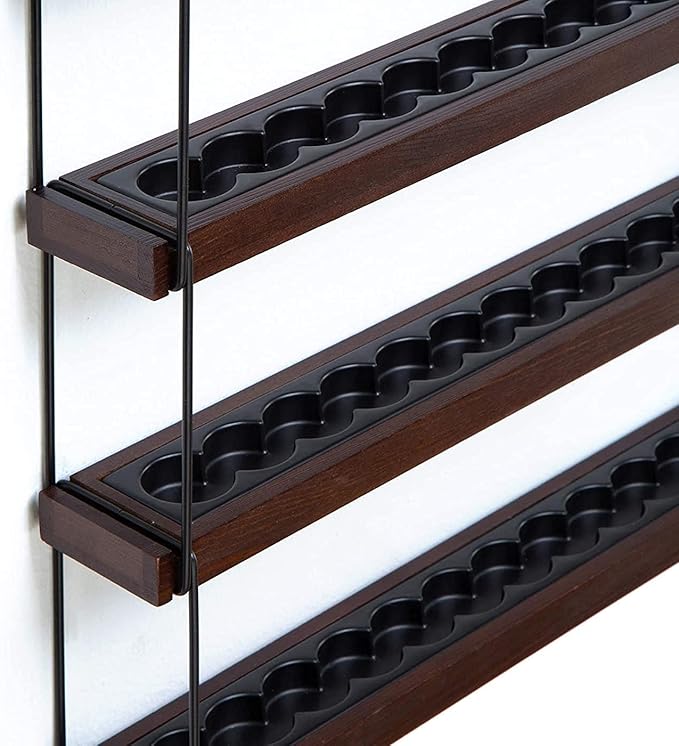 J JACKCUBE DESIGN Essential Oils Display Shelves Wall Mount Black Metal and Wood, Nail Polish Paint Holder Rack Organizer Holds 70 Bottles (5 Tier) : MK482A