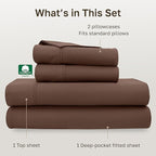 California Design Den Full Size Bed Sheets Set - Soft 400 Thread Count Sateen, Natural 100% Cotton Sheets with Deep Pockets, Breathable, and Durable Bedding Set - Espresso Chocolate Brown