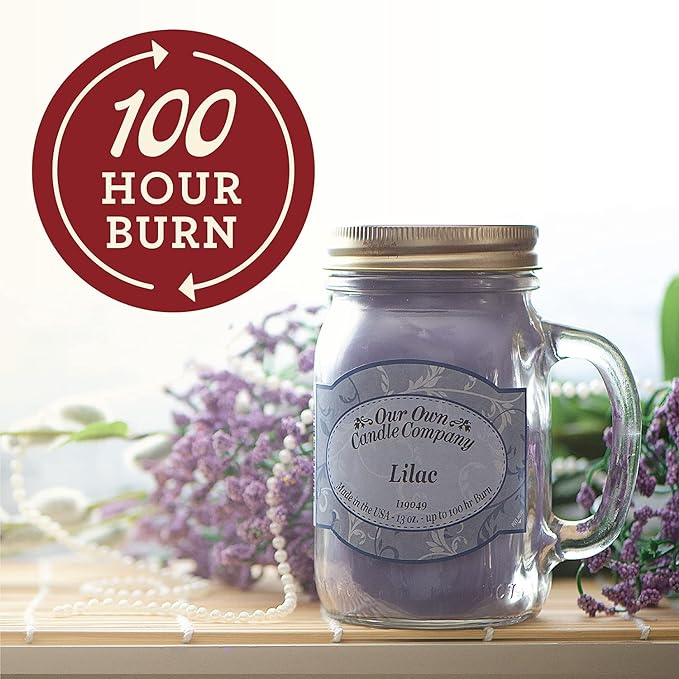 Our Own Candle Company, Raspberry Lemonade Scented Mason Jar Candle, 100 Hour Burn Time, 13 Ounces