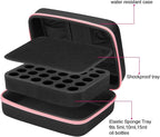 FITNATE Essential Oils Storage Case - 30 Bottle Capacity, Travel-Friendly with Bottle Opener & Young Living Labels (Pink)