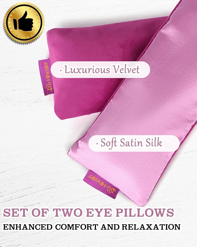 Weighted Eye Mask for Sleep, Yoga, Meditation, Lavender Eye Pillow Heated for Headache, Sinus, Dry Eyes Relief, Moist Heat Mask Purple Relaxation Gifts for Women (Purplex2)