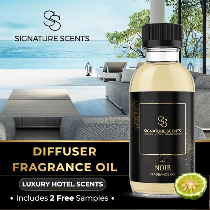 Luxury Hotel Diffuser Oil for Hotels and Homes - Aromatherapy Oils for use with an Essential Oil Diffuser at Home - Fragrance-Scent Diffuser Oil Blend (Noir) 4.05fl oz (120ml)