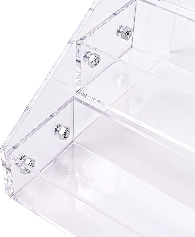 Kingtaily Widen 4 Tiers Stand Shelf Holder Clear Acrylic Rack for Nail Polish Organizer Essential Oil Storage Sunglasses Makeup