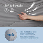 Hotel Grand Cooling Comforter for Hot Sleepers, Cooling Blankets Full/Queen Size, Q-Max>0.4, Breathable and Soft, Lightweight Blankets for Summer (Grey, 90"x90", Packed with Cooling Pillowcase)