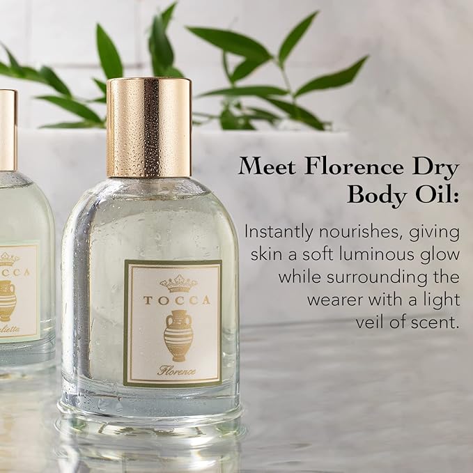 Tocca Florence Scented Dry Body Oil, 3.4 Fl Oz - Olio Sublime Profumato Body Fragrance Featuring Bergamot, Pear & Gardenia