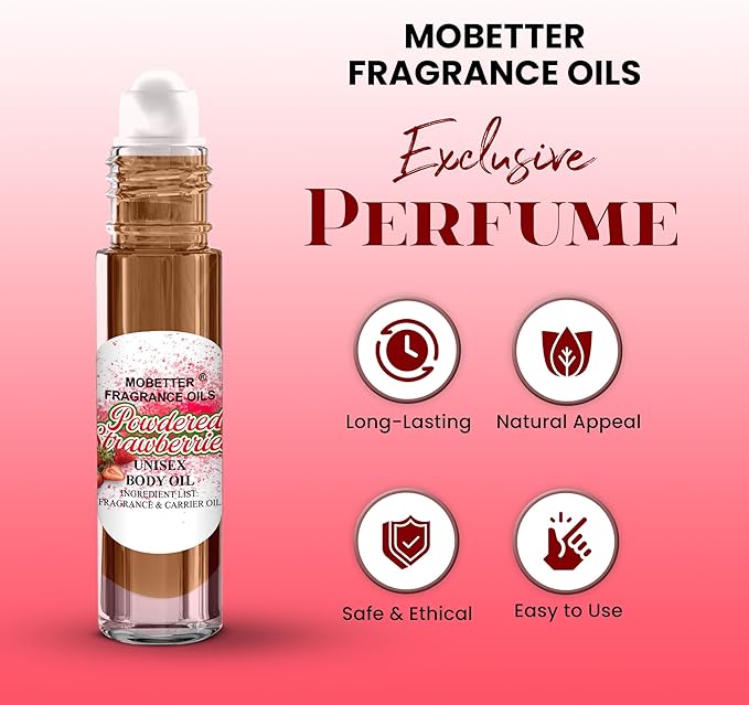 MOBETTER FRAGRANCE OILS Powdered Strawberries Fragrance Body Oil for Unisex