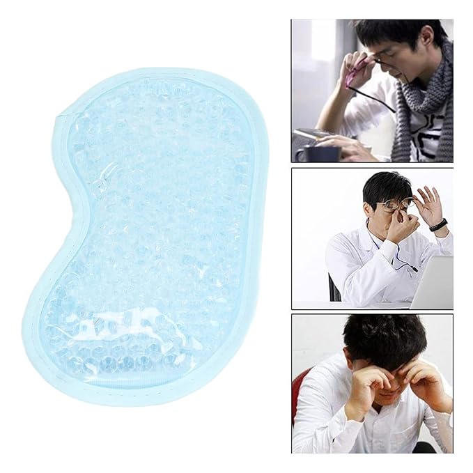 TOPINCN Cooling Eye Mask, Gel Eye Cover Reusable Cold Compress Ice Pack Sleeping Eye Cooling Pads for After Eyelid Surgery (Blue)