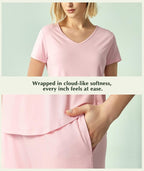 GYS Bamboo Viscose Women Pajama Sets Short Sleeve Top and Capri Pants 2 Piece Casual Lounge Sets