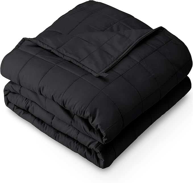Bare Home Weighted Blanket King Size 25lb (80" x 87") for Adults - All-Natural 100% Cotton - Premium Heavy Blanket Nontoxic Glass Beads (Black, 80"x87")