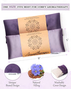 Weighted Eye Mask for Sleep, Yoga, Meditation, Lavender Eye Pillow Heated for Headache, Sinus, Dry Eyes Relief, Moist Heat Mask Purple Relaxation Gifts for Women (Purple&Lilac)